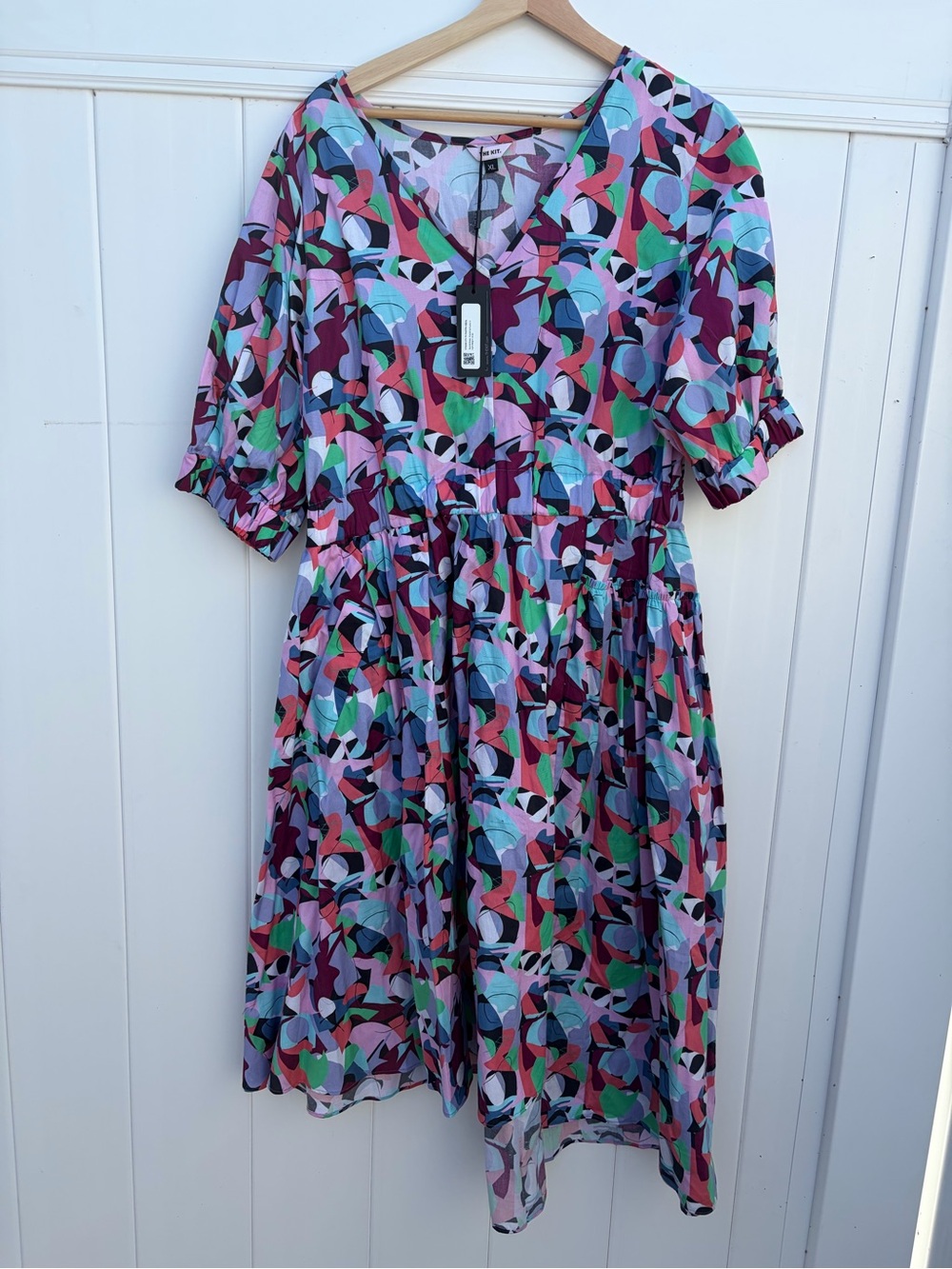 NWT The Kit Pastel Confusion Dress Cotton Size XL Art to Wear Bohemian
